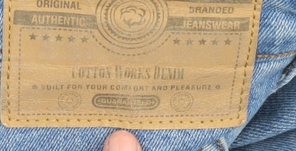 Cotton Works Denim Men’s Blue Straight Jeans, Size 44