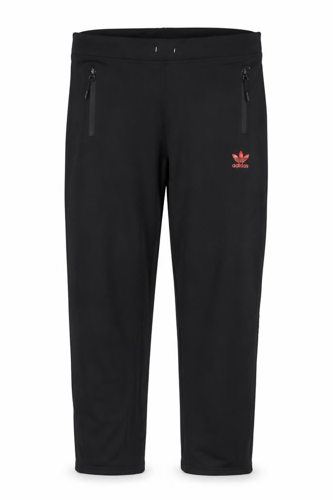 Front view of Adidas unisex black track pants xl