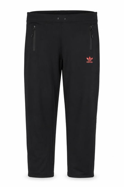 Front view of Adidas unisex black track pants xl