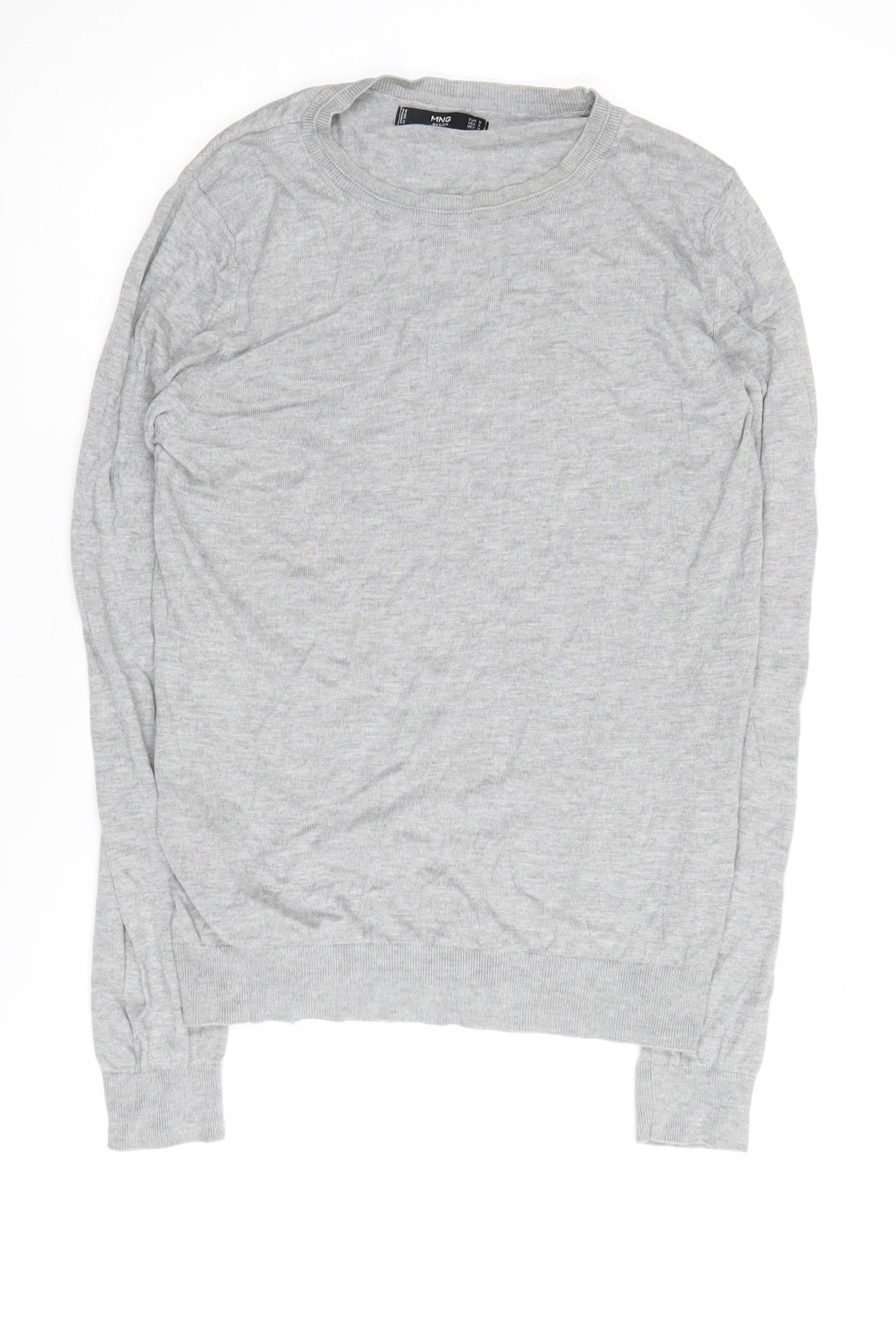 MNG Women's Grey Pullover Jumper, Size M, Crew Neck