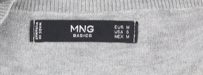 MNG Women's Grey Pullover Jumper, Size M, Crew Neck