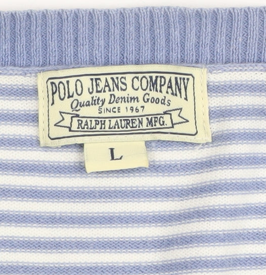 Polo Jeans Ralph Lauren Men's Blue Striped Pullover L