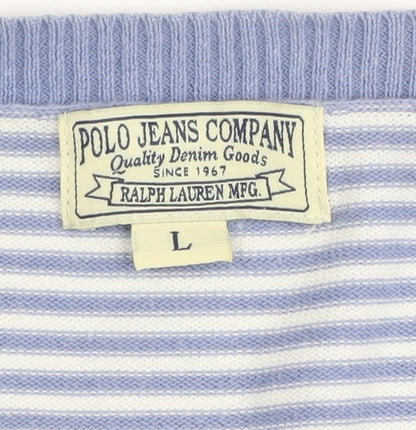 Polo Jeans Ralph Lauren Men's Blue Striped Pullover L