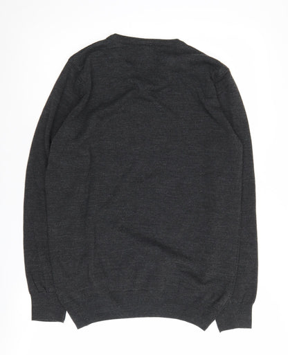 Gerekli Men's Black V-Neck Pullover Jumper L