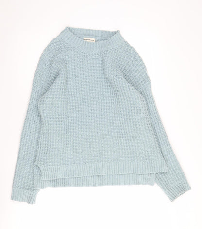 24Colours Women's Blue Waffle-Knit Pullover XS