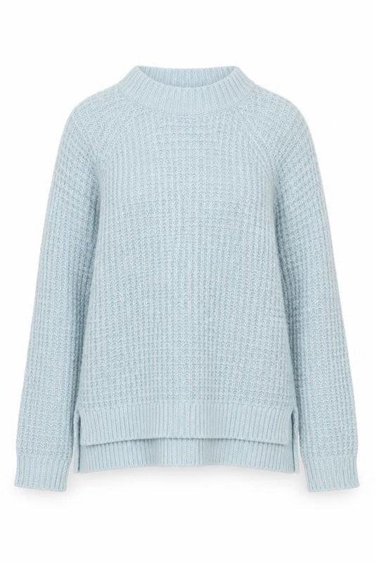 24Colours Women's Blue Waffle-Knit Pullover XS