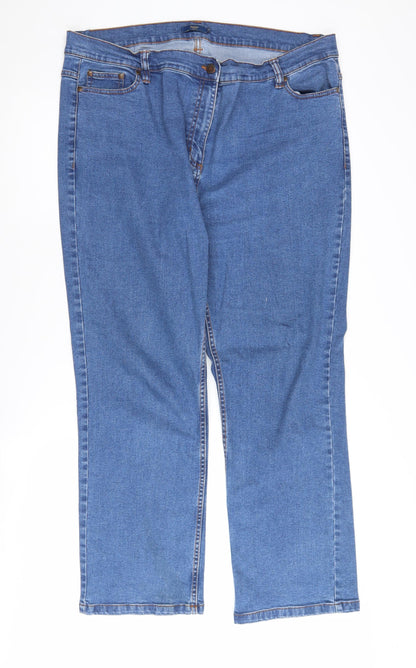 Cotton Traders Women's Blue Straight Jeans Size 20