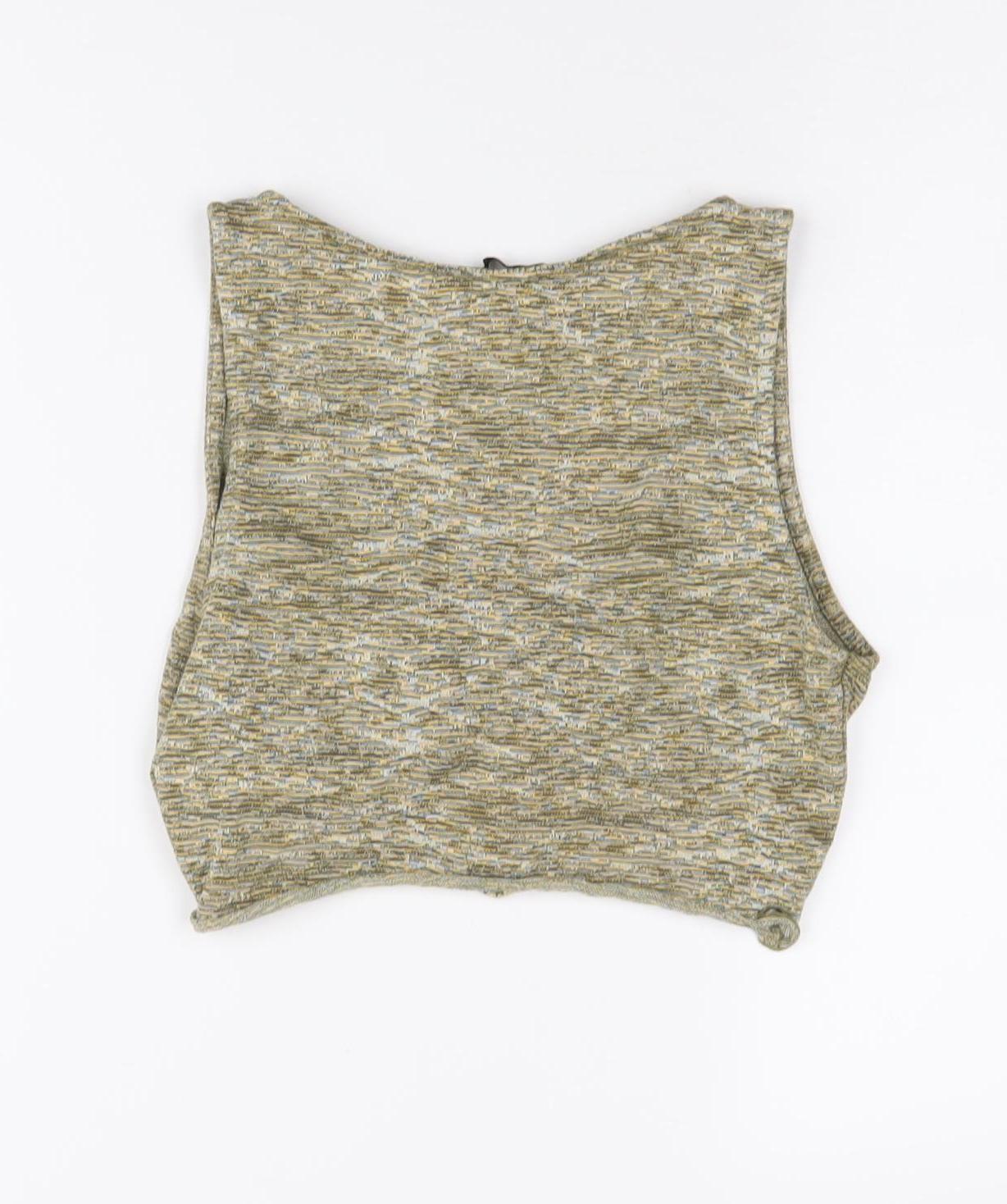 Womens UK Size S Pull & Bear Multicoloured Cropped Tank