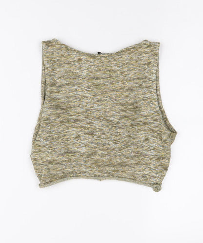 Womens UK Size S Pull & Bear Multicoloured Cropped Tank
