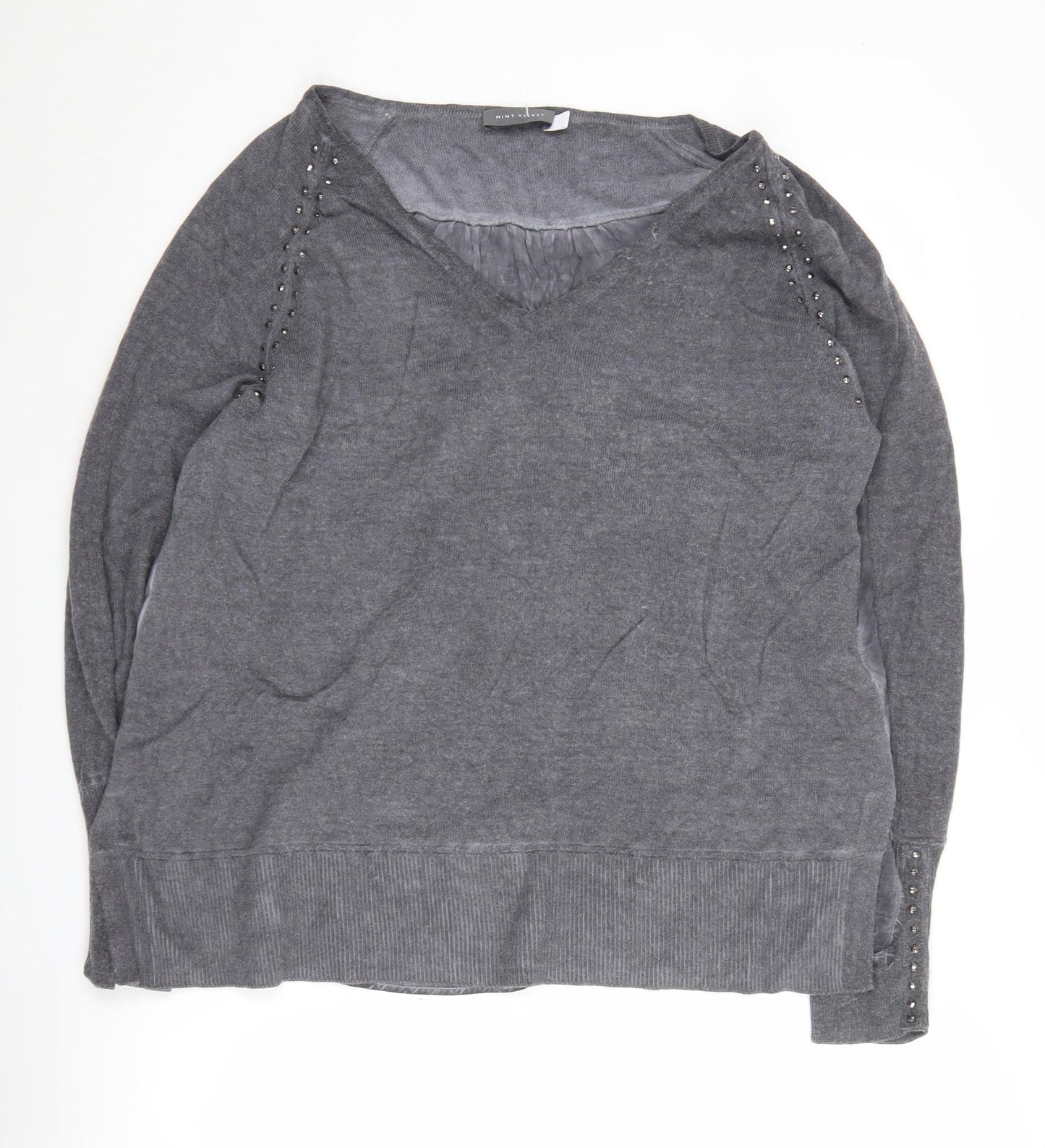 Womens UK Size L Mint Velvet Grey Pullover Jumper