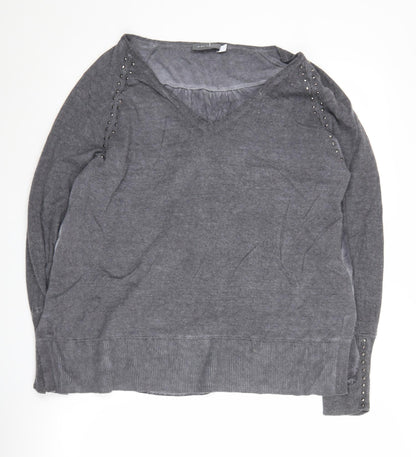Womens UK Size L Mint Velvet Grey Pullover Jumper