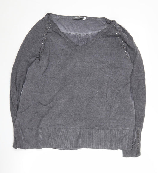 Womens UK Size L Mint Velvet Grey Pullover Jumper