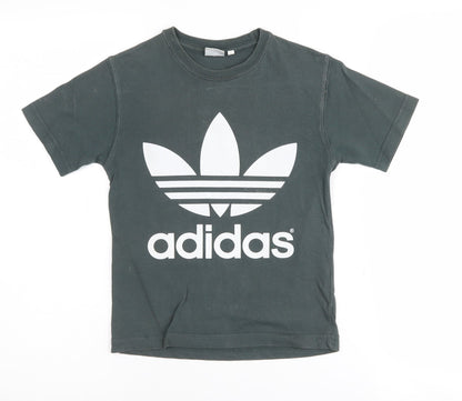 Adidas Boys Black Medium Graphic Print T-Shirt
