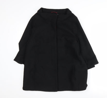Et Vous Women's Black Mid-Length Overcoat Size 16