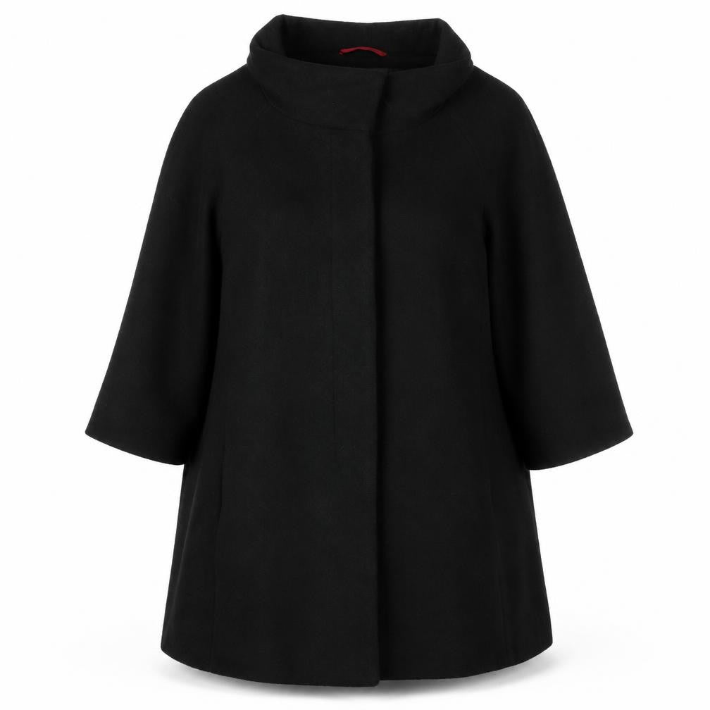 Et Vous Women's Black Mid-Length Overcoat Size 16