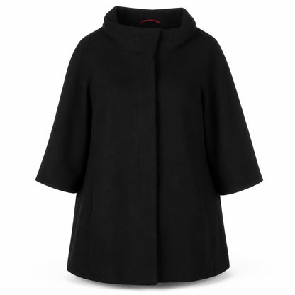 Et Vous Women's Black Mid-Length Overcoat Size 16