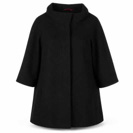 Et Vous Women's Black Mid-Length Overcoat Size 16