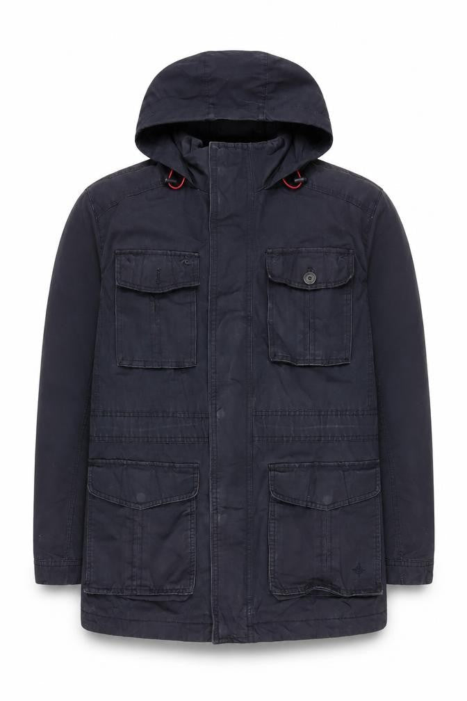 Mens UK Size L Maine New England Black Parka Coat