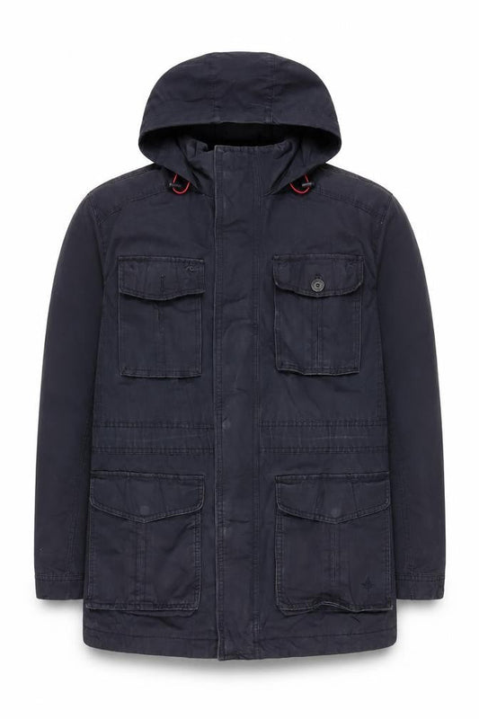 Front view of Maine New England Men's Black Parka Jacket L