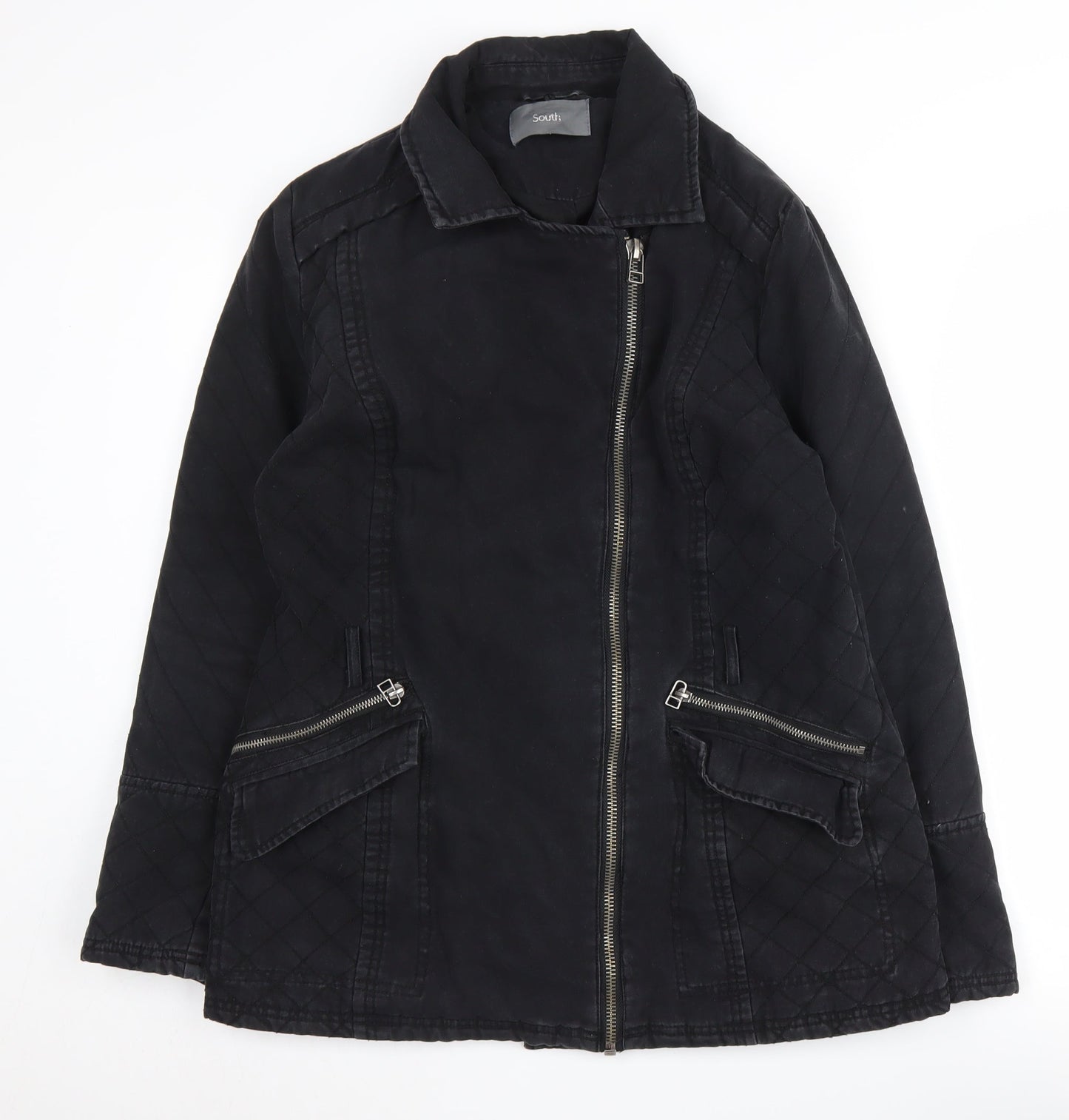 Womens UK Size 14 South Black Bomber Jacket