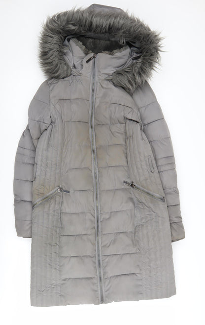 Womens UK Size S Wallis Grey Puffer Jacket