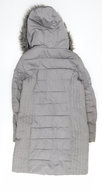 Womens UK Size S Wallis Grey Puffer Jacket