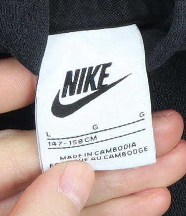 Nike Boys Black L Pullover Hoodie Fleece Casual