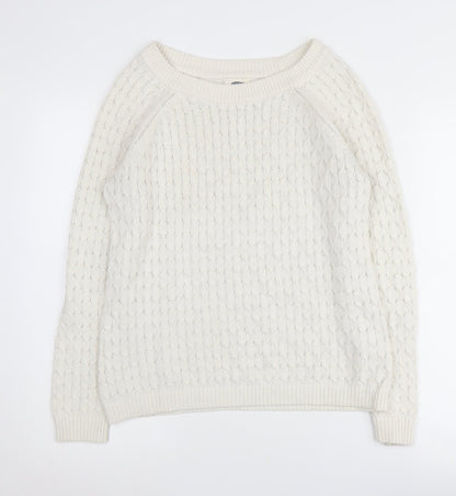Womens UK Size M Old Navy Ivory Pullover Jumper