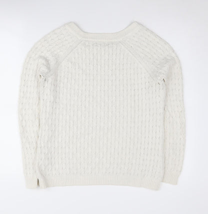 Womens UK Size M Old Navy Ivory Pullover Jumper