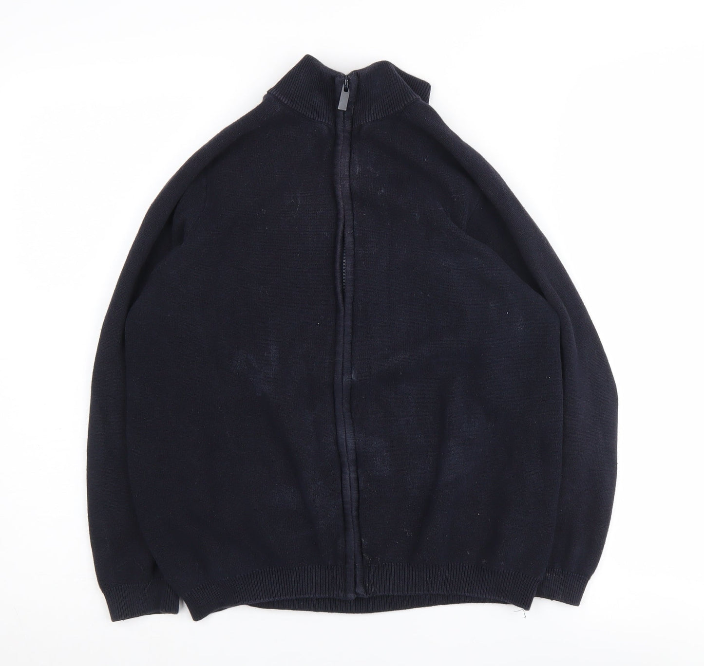 Next Boys Black Full Zip Jumper 11 Years Cotton Knit