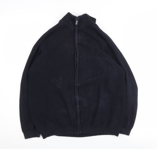 Next Boys Black Full Zip Jumper 11 Years Cotton Knit