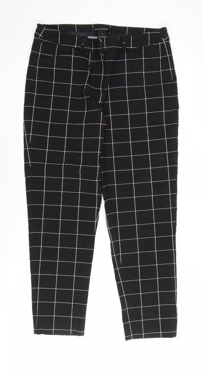 Zac & Rachel Black Check Women's Trousers, Size 10