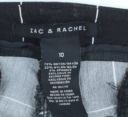 Zac & Rachel Black Check Women's Trousers, Size 10