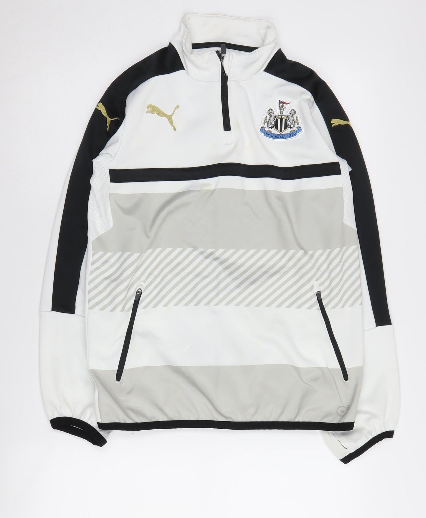Puma Boys' White & Black Football Pullover - Size 14
