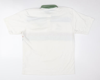 On Stage Men's 2XL White Polo Shirt - Colourblock Casual