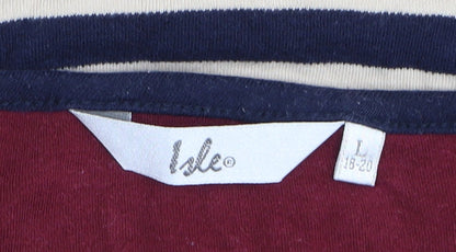 Isle Multicoloured Women's Striped T-Shirt L