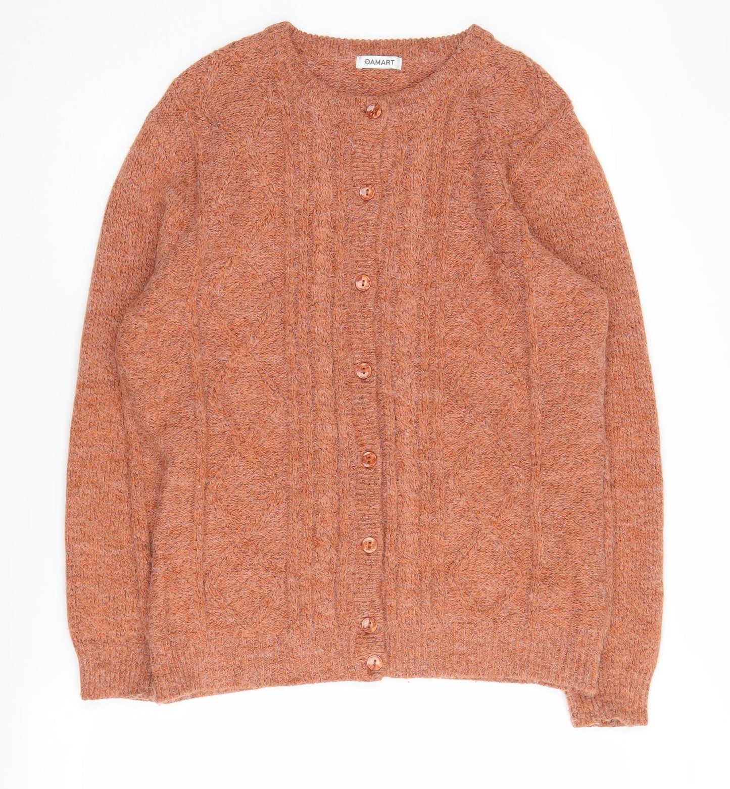 Womens UK Size M Damart Orange Cardigan Jumper