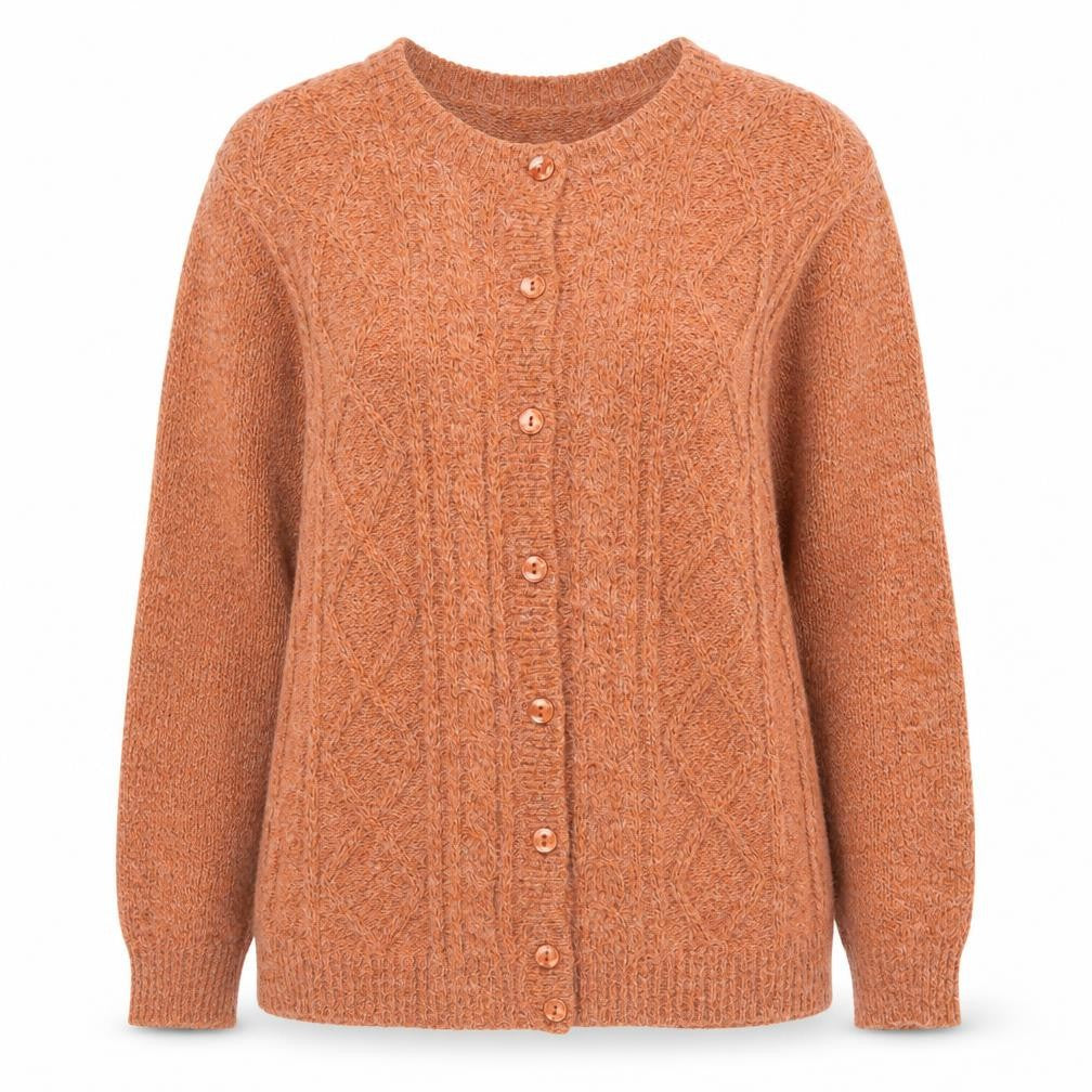 Womens UK Size M Damart Orange Cardigan Jumper