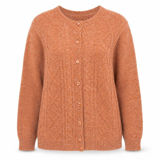 Womens UK Size M Damart Orange Cardigan Jumper