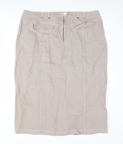 Frank Eden Women's Beige Pencil Skirt Size 18
