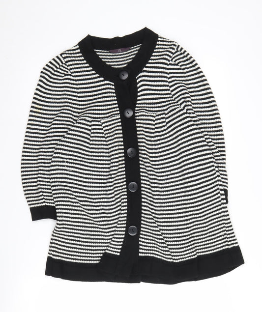 Evans Women's Black Striped Cardigan Size 20