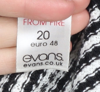 Evans Women's Black Striped Cardigan Size 20