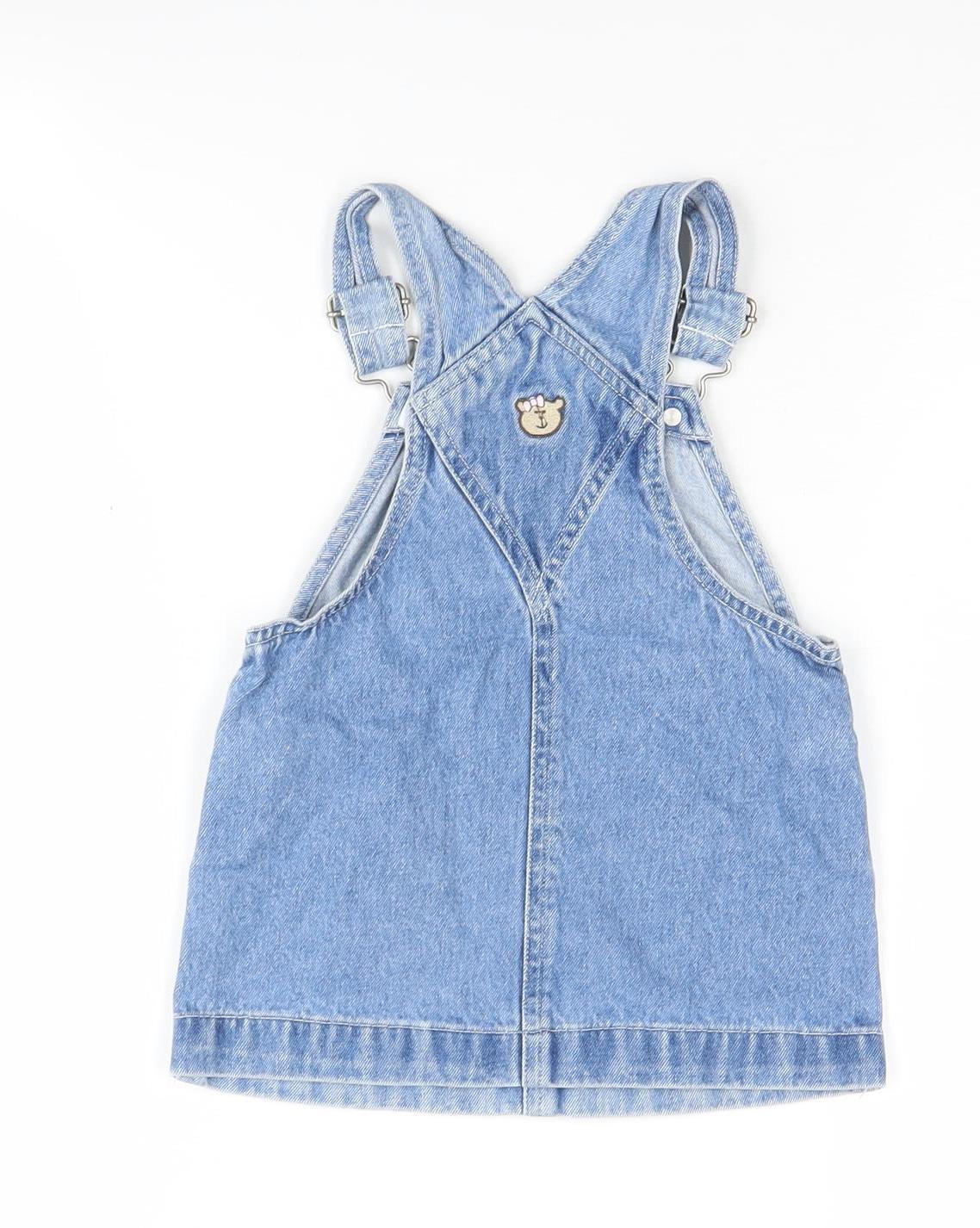 Arizona Girls Blue Denim Pinafore Dress, Size 2 Years