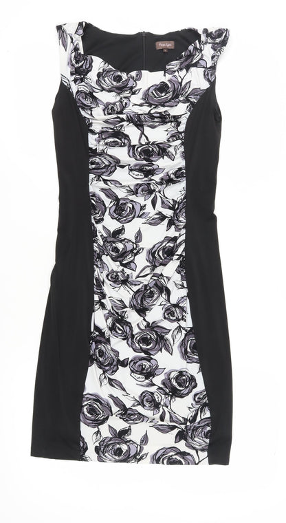 Phase Eight Women's Black Floral Sheath Dress, Size 12