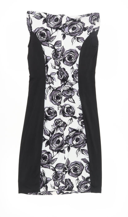 Phase Eight Women's Black Floral Sheath Dress, Size 12