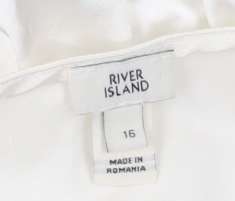 Womens UK Size 16 River Island White Wrap Blouse