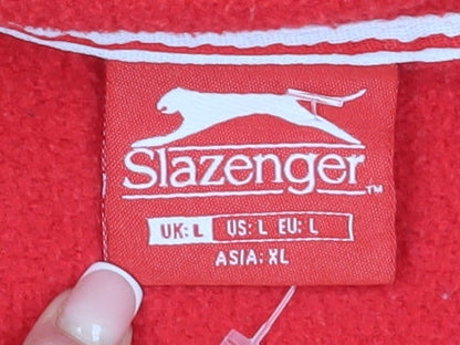 Mens UK Size L Slazenger Red Full Zip Hoodie