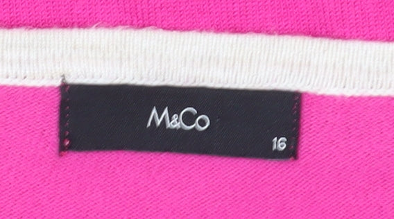 Womens UK Size 16 M&Co Pink Pullover Jumper