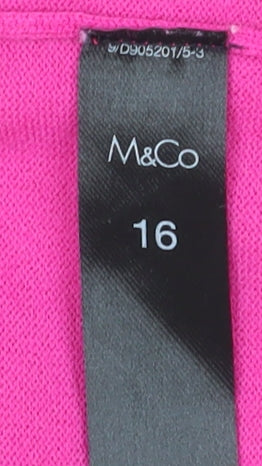 Womens UK Size 16 M&Co Pink Pullover Jumper