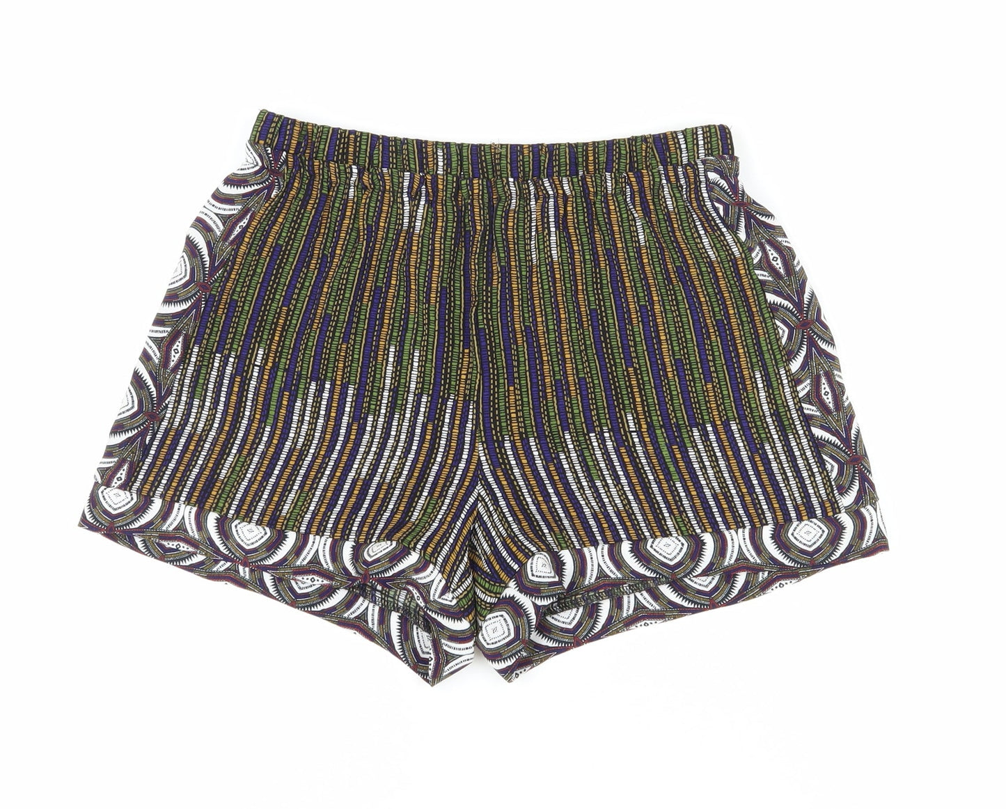 H&M Women's Multicoloured Geometric Shorts, Size 8